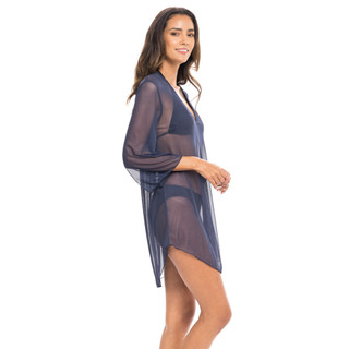 Thumbnail 6: Jordan Taylor Plus Mesh V Neck Bell Sleeve Cover Up Tunic 