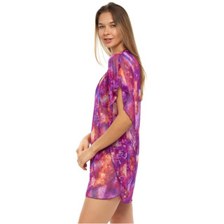 Thumbnail 6: Jordan Taylor Womens Violet V Neck Mesh Caftan Cover Up 