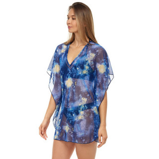 Thumbnail 4: Jordan Taylor Womens Navy V Neck Mesh Caftan Cover Up 