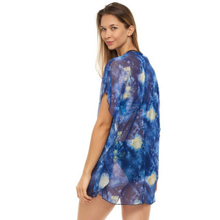 Thumbnail 6: Jordan Taylor Womens Navy V Neck Mesh Caftan Cover Up 