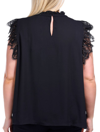 Thumbnail 6: Catherine Malandrino Catherine Malandrino Plus Sleeveless Ruffle Mock Neck Top 