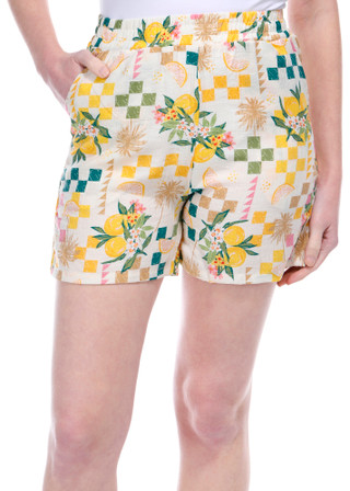 Thumbnail 1: BUNULU Bunulu Womens Tropical Checker Shorts 