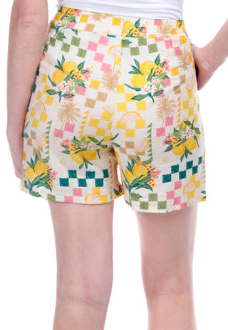 Thumbnail 3: BUNULU Bunulu Womens Tropical Checker Shorts 