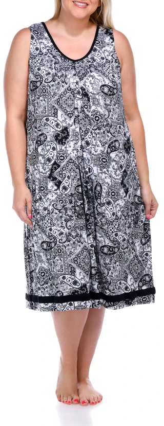 Thumbnail 1: Ellen Tracy Ellen Tracy Womens Sleeveless Paisley Night Gown 