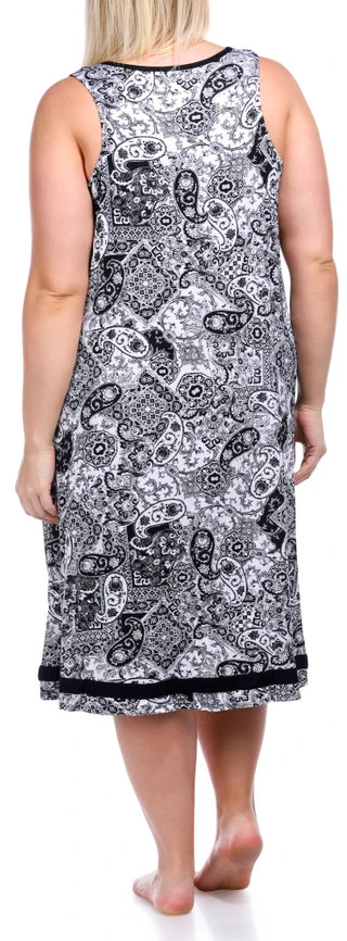 Thumbnail 3: Ellen Tracy Ellen Tracy Womens Sleeveless Paisley Night Gown 