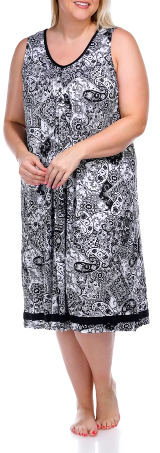 Thumbnail 4: Ellen Tracy Ellen Tracy Womens Sleeveless Paisley Night Gown 