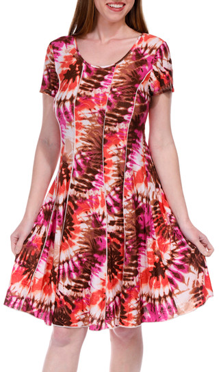 Thumbnail 2: Sami & Jo Women's Short Sleeve Print Panel Dress 