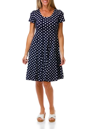 Thumbnail 1: Sami & Jo Women's Short Sleeve Print Panel Dress 