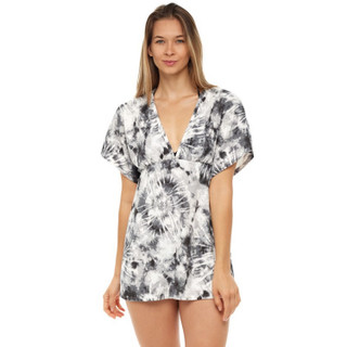 Thumbnail 2: Jordan Taylor Womens Tie Dye Dolman Sleeve V Neck Cover Up Tunic 