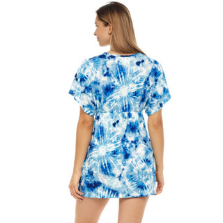Thumbnail 2: Jordan Taylor Womens Tie Dye Dolman Sleeve V Neck Cover Up Tunic 