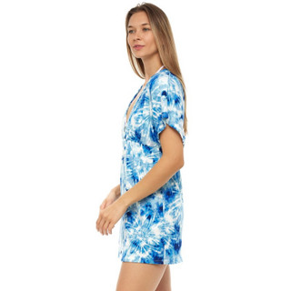 Thumbnail 3: Jordan Taylor Womens Tie Dye Dolman Sleeve V Neck Cover Up Tunic 