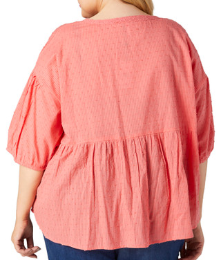 Thumbnail 2: Kaktus Kaktus Plus 3/4 Sleeve Textured Woven Top 