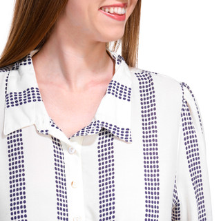 Thumbnail 10: Absolutely Famous Absolutely Famous Womens Long Sleeve Dotted Stripe Dress 