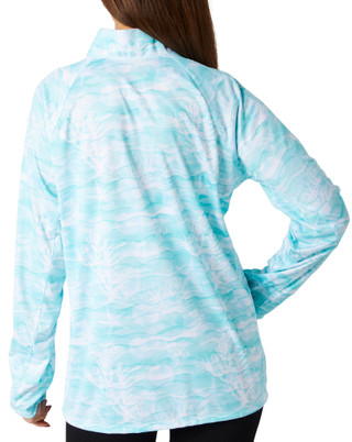 Thumbnail 4: Guy Harvey Guy Harvey Womens Printed 1/4 Zip Long Sleeve Top 