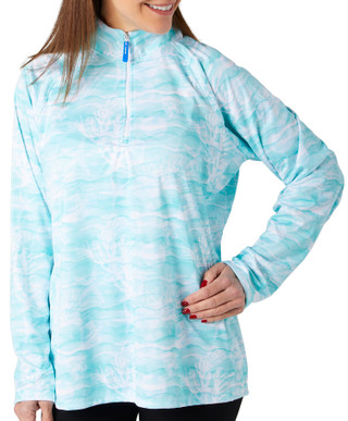 Thumbnail 2: Guy Harvey Guy Harvey Womens Printed 1/4 Zip Long Sleeve Top 