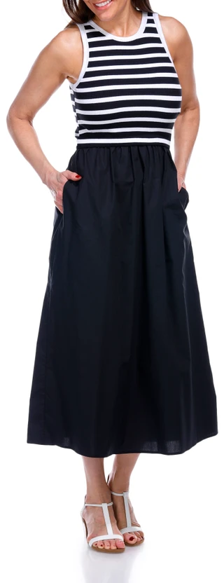 Thumbnail 1: Ellen Tracy Ellen Tracy Womens Sleeveless Mixed Media Skirt Dress 