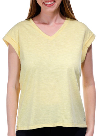Thumbnail 2: Brisas Brisas Womens Roll Cuff Sleeve Knot Split Back Top 