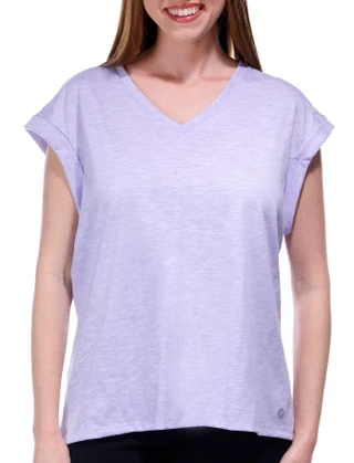 Thumbnail 1: Brisas Brisas Womens Roll Cuff Sleeve Knot Split Back Top 