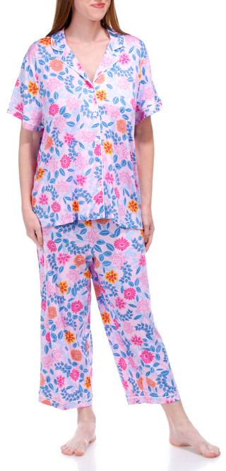 Thumbnail 4: Ellen Tracy Ellen Tracy Womens 2 Pc Short Sleeve Floral Sleepwear Set 