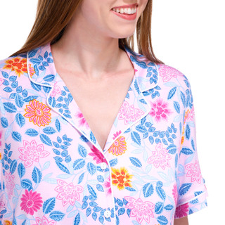 Thumbnail 2: Ellen Tracy Ellen Tracy Womens 2 Pc Short Sleeve Floral Sleepwear Set 