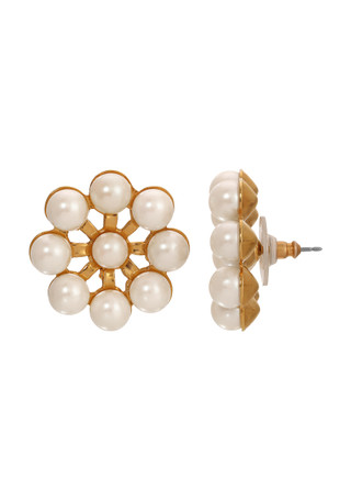 Thumbnail 1: 1928 Jewelry 1928 Jewelry 14K Gold Dipped Faux Pearl Earrings 