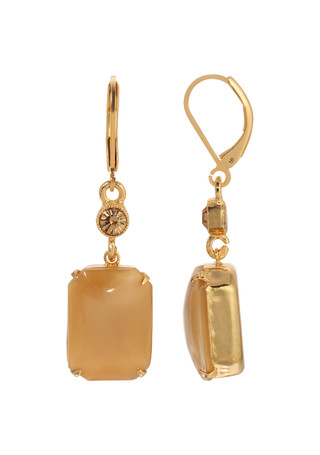 Thumbnail 1: 1928 Jewelry 1928 Jewelry Gold Tone Beige Moonstone Earrings 