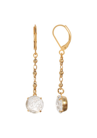 Thumbnail 1: 1928 Jewelry 1928 Jewelry Clear Flower Drop Earrings 