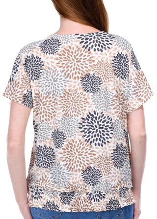 Thumbnail 6: Juniper + Lime Juniper + Lime Womens Short Sleeve Band Bottom Top 