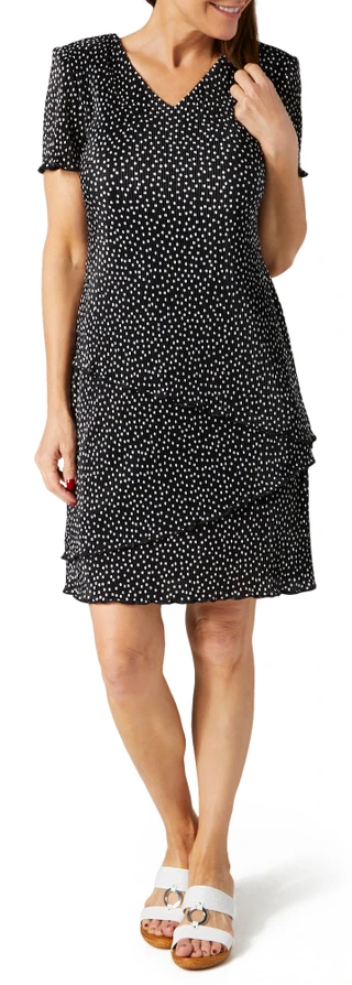 Thumbnail 1: Connected Apparel Connected Apparel Womens Short Sleeve Polka Dot Dress 