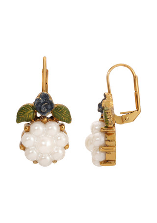 Thumbnail 1: 1928 Jewelry 1928 Jewelry Faux Pearl Enamel Flower Earrings 