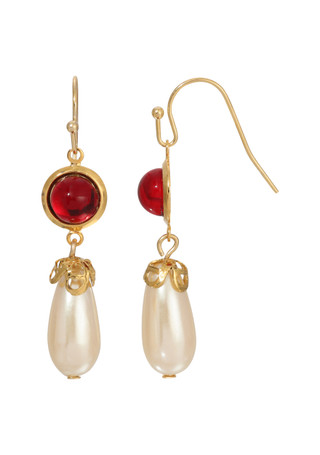 Thumbnail 1: 1928 Jewelry 1928 Jewelry Faux Pearl Color Drop Earrings 