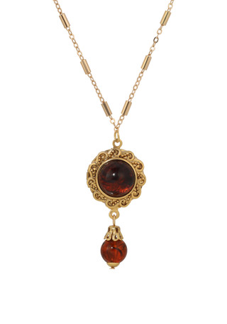 Thumbnail 2: 1928 Jewelry 1928 Jewelry Glass Stone & Bead Pendant Necklace 