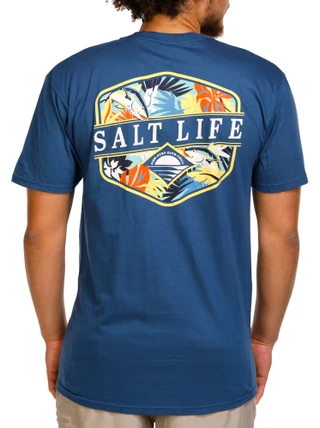 Thumbnail 1: Salt Life Salt Life Mens Short Sleeve Retro Tropical Graphic Tee 
