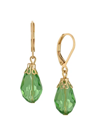 Thumbnail 1: 1928 Jewelry 1928 Jewelry Faceted Teardrop Leverback Earrings 