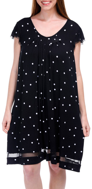 Thumbnail 1: Ellen Tracy Ellen Tracy Womens Short Sleeve Polka Dot Sleepshirt 