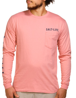 Thumbnail 2: Salt Life Salt Life Mens Stars & Stripers Long Sleeve Pocket Tee 