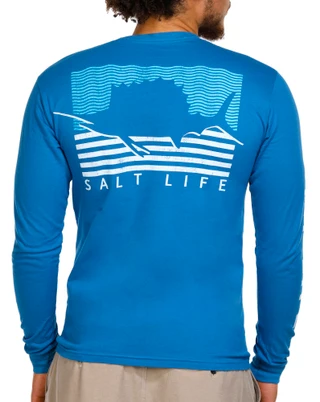 Thumbnail 2: Salt Life Salt Life Mens Sailin Flag Long Sleeve Pocket Tee 