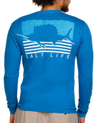 Thumbnail 1: Salt Life Salt Life Mens Sailin Flag Long Sleeve Pocket Tee 