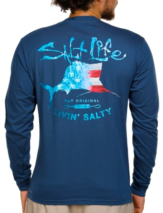 Thumbnail 2: Salt Life Salt Life Mens Amerisail Long Sleeve Pocket Tee 