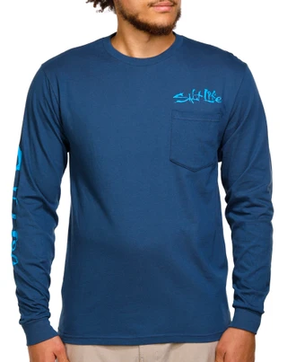 Thumbnail 4: Salt Life Salt Life Mens Amerisail Long Sleeve Pocket Tee 