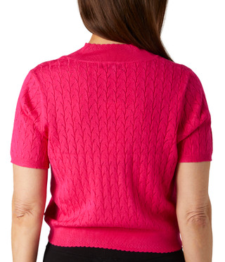 Thumbnail 4: Nina Leonard Nina Leonard Womens Solid Open Knit Short Sleeve Bolero 