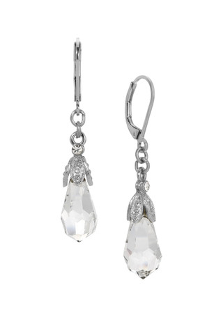 Thumbnail 1: 1928 Jewelry 1928 Jewelry Vintage Faceted Crystal Teardrop Earrings 