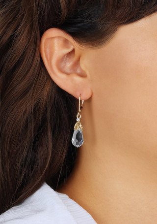 Thumbnail 2: 1928 Jewelry 1928 Jewelry Vintage Faceted Crystal Teardrop Earrings 