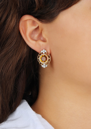 Thumbnail 4: 1928 Jewelry 1928 Jewelry Round Color Glass Button Earrings 