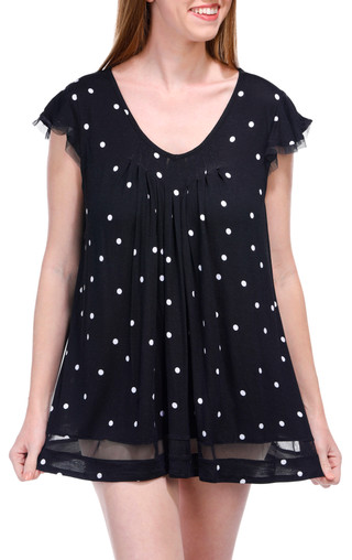Thumbnail 4: Ellen Tracy Ellen Tracy Womens Short Sleeve Polka Dot Pajama Shirt 