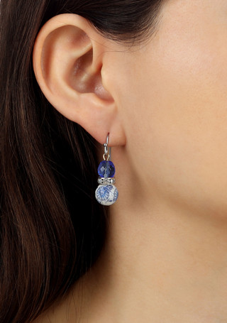 Thumbnail 4: 1928 Jewelry 1928 Jewelry Blue Willow Bead Earrings 