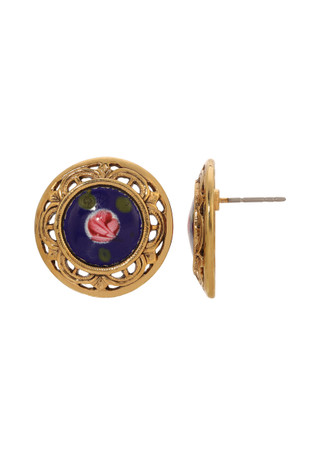 Thumbnail 1: 1928 Jewelry 1928 Jewelry 14K Gold Dipped Round Flower Earrings 
