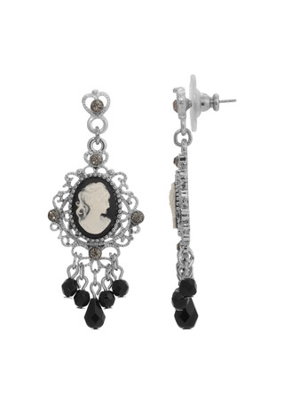 Thumbnail 1: 1928 Jewelry 1928 Jewelry Chandelier Cameo Earrings 