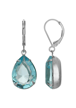 Thumbnail 1: 1928 Jewelry 1928 Jewelry Aqua Stone Teardrop Earrings 