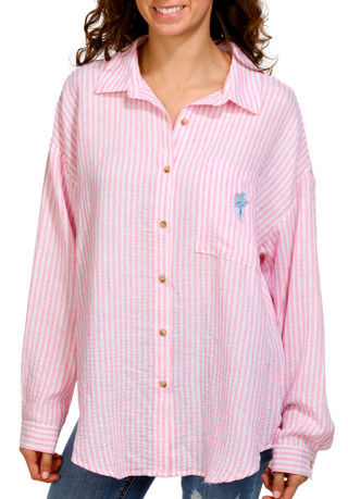 Thumbnail 4: No Comment No Comment Juniors Striped Long Sleeve Top 